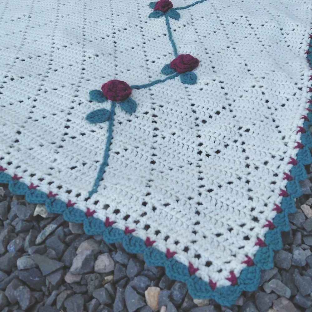 Handmade crochet throw